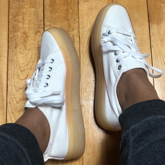 ALDO White Platform Sneakers Size 7 - Picture 7 of 8